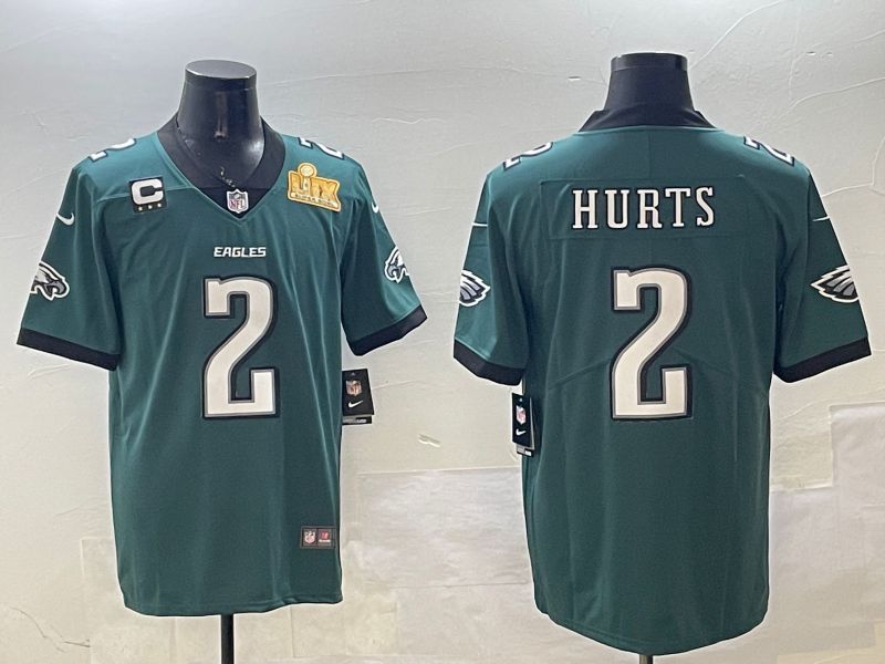Men Philadelphia Eagles 2 Hurts Green Second generation 2025 Nike Limited NFL Jersey style 5